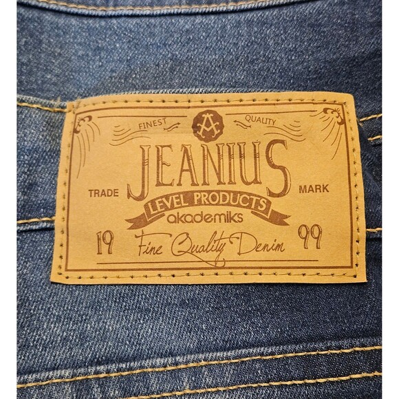 Mens Jeans New with Tags Size 38x32 Jeanius Fine Quality Denim Fashion - Picture 6 of 8